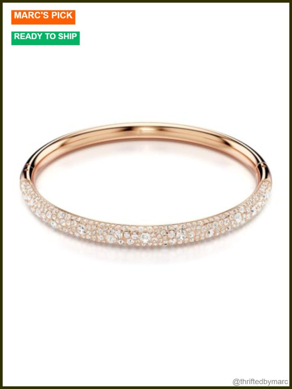 Swarovski Meteora Crystal Bangle Rose Gold Tone